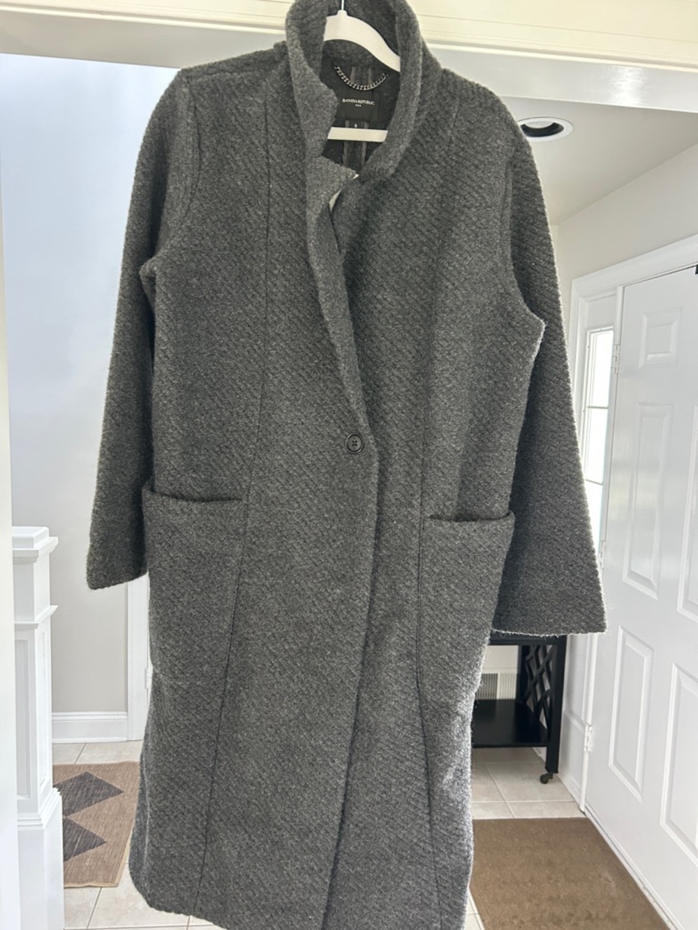 NWT Banana Republic Factory -wool Blend Long Gray Coat - Women's Overcoat
